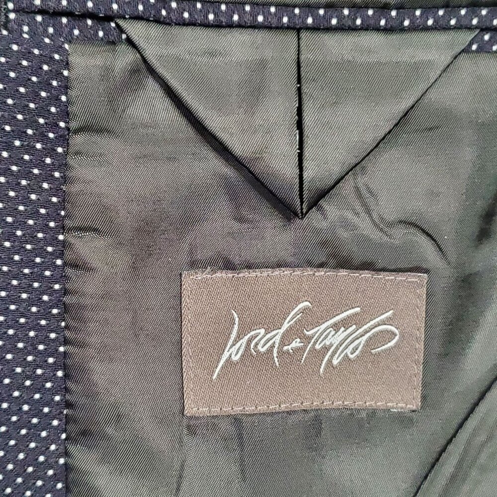 Lord & Taylor Laboratory Men's Size 44R Sportcoat Blazer Micro Polka Dot 2 Butto - Picture 6 of 14